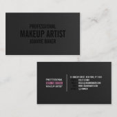 黒シンプルテクスメエレガントークアーティストモダン 名刺 (正面/裏面)