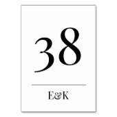 黒シンプルプモダンライ結婚ンのテーブル テーブルナンバー (裏面)