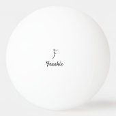 黒シンプルミニマルモノグラム文字F追加名    卓球ボール (裏面)