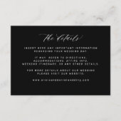 黒シンプルミニマル結婚詳細 エンクロージャーカード (正面)