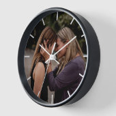 黒シンプルモダンと白のカラーを使用した写真 壁時計 (傾斜)