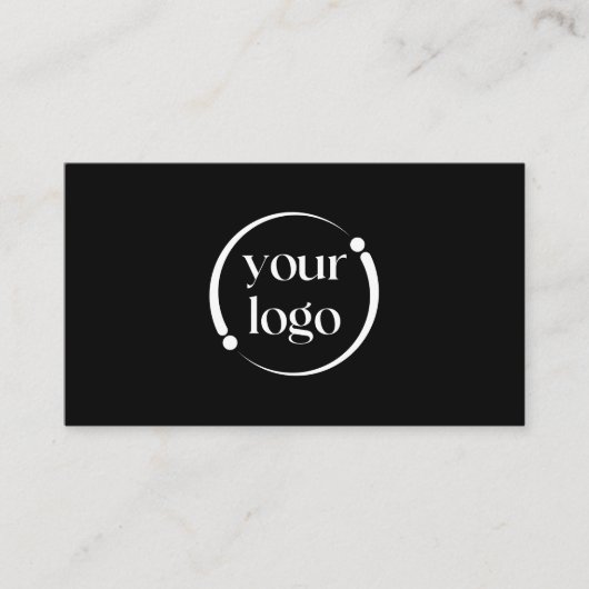 黒シンプルモダンのロゴ 名刺 (正面)