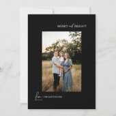 黒シンプルモダンメリーと明るい写真 シーズンカード (正面)