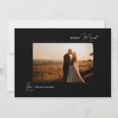 黒シンプルモダンメリーのクリスマス結婚した写真 シーズンカード (正面)