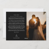 黒シンプルモダンメリーのクリスマス結婚した写真 シーズンカード (裏面)