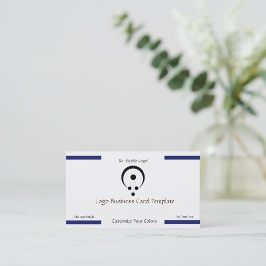 黒シンプル円ロゴの円 名刺 (スタンド正面)