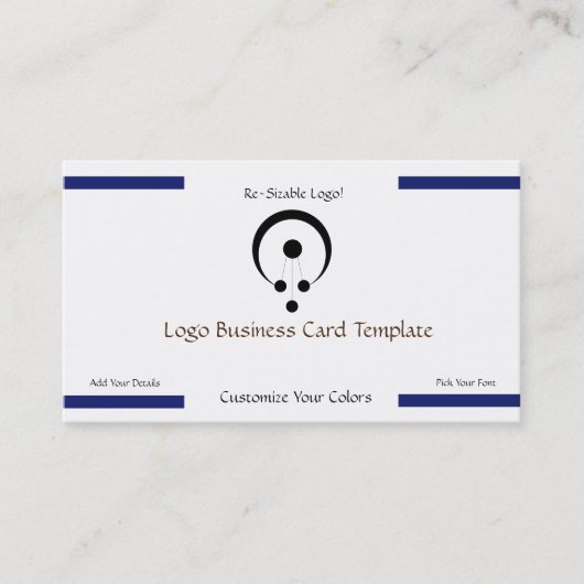 黒シンプル円ロゴの円 名刺 (正面)