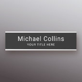 黒シンプル名とタイトルテンプレートプロフェッショナル サインプレート