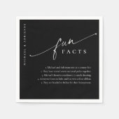 黒シンプル字のスクリプトモダンおもしろいファクト結婚ー スタンダードカクテルナプキン (正面)