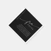黒シンプル字のスクリプトモダンおもしろいファクト結婚ー スタンダードカクテルナプキン (角)