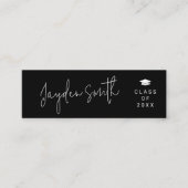 黒シンプル字モダン大学院名カード コーリングカード (正面)