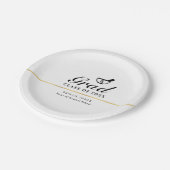 黒シンプル字薬局卒業 ペーパープレート (アングル)