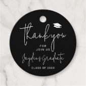 黒シンプル感謝していモダン卒業 フェイバータグ (正面)