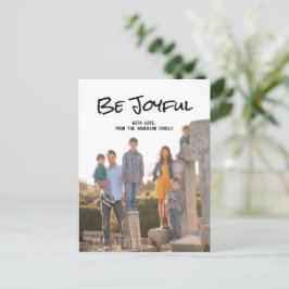 黒シンプル文字Be Joyful Photoはがき ポストカード