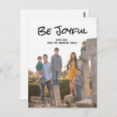 黒シンプル文字Be Joyful Photoはがき ポストカード (正面/裏面)