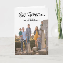 黒シンプル文字Be Joyful Photo Card シーズンカード