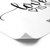 黒シンプル書好き甘いサイン ポスター (角)