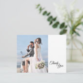 黒シンプル書枠の写真ありがとう ポストカード (スタンド正面)