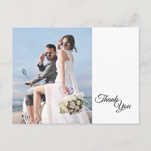 黒シンプル書枠の写真ありがとう ポストカード (正面)