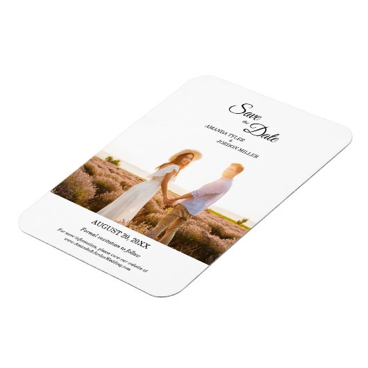 黒シンプル書枠の写真日付の保存 マグネット (左側)