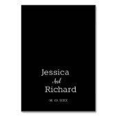 黒シンプル書結婚の表番号 テーブルナンバー (裏面)