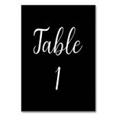 黒シンプル書結婚の表番号 テーブルナンバー (正面)