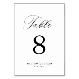 黒シンプル書結婚の表番号 テーブルナンバー