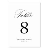 黒シンプル書結婚の表番号 テーブルナンバー (裏面)