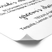 黒シンプル書署名ドリンクの看板 ポスター (角)