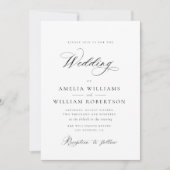 黒シンプル書道結婚式招待状 招待状 (正面)