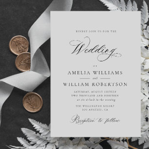 黒シンプル書道結婚式招待状 招待状