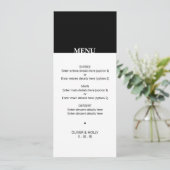 黒シンプル白のメ結婚ニュー メニュー (スタンド正面)