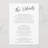 黒シンプル白の手書きスクリプ結婚ト エンクロージャーカード (正面)