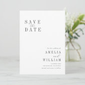 黒シンプル白の結婚式は日付を保存 セーブザデート (スタンド正面)