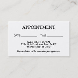 黒シンプル白アポイントメントカード 名刺