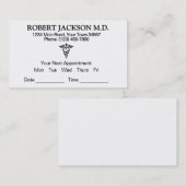 黒シンプル白アポイントメントカード 名刺 (正面/裏面)