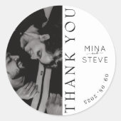 黒シンプル白イメージズ結婚のユー感謝していザ ラウンドシール (正面)