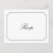 黒シンプル白タイポグラフィウェディングrsvp ポストカード (正面)
