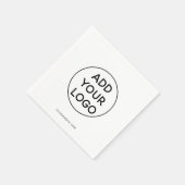 黒シンプル白トレンディーのプロモーションロゴ スタンダードカクテルナプキン (角)