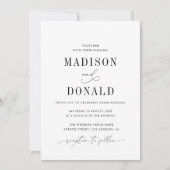 黒シンプル白フォーマル結婚式招待状 招待状 (正面)