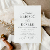 黒シンプル白フォーマル結婚式招待状 招待状