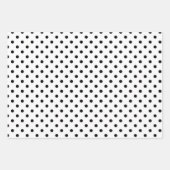 黒シンプル白ミニマル水玉模様 ラッピングペーパーシート (正面3)