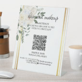 黒シンプル白メイクアップデジタルQR価格 台座サイン (インサイチュ)