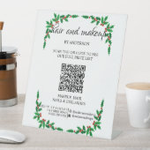 黒シンプル白メイクアップデジタルQR価格Pede 台座サイン (インサイチュ)