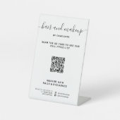 黒シンプル白メークアップデジタルQR価格 台座サイン (正面)