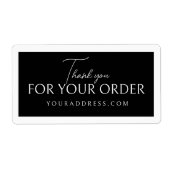 黒シンプル白ユー感謝していシステッカーデザイン ラベル (正面)