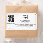 黒シンプル白ロゴの成分ラベル ラベル (インサイチュ)