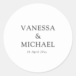 黒シンプル白結婚の ラウンドシール