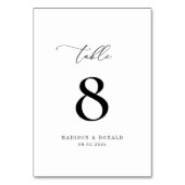黒シンプル白結婚表番号 テーブルナンバー (裏面)