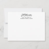 黒シンプル素朴植物学の机からの ノートカード (正面)